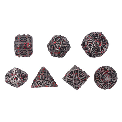 Blutbefleckte Metallwürfel-Set aus Zinklegierung, polyedrisch 1