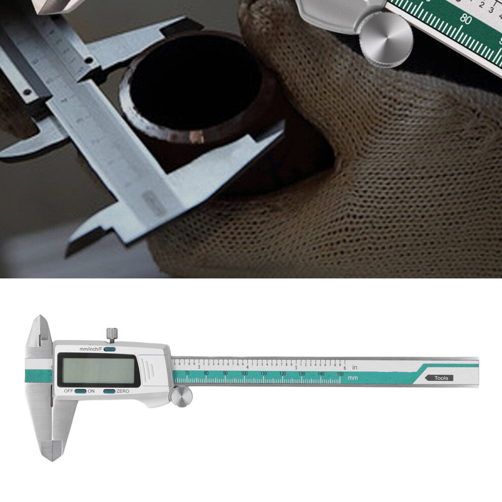 Digital Caliper 0 To 150Mm 0 To 6In High Precise Lcd Display Stainless Steel Electronic Vernier Caliper Measuring Tool 4221319530293