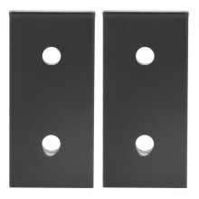 Placa de aleación de aluminio 4040 con 2 agujeros 40x40 negra