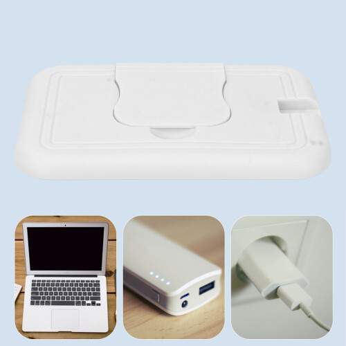 Reise Feuchttücherwärmer USB weiß ultradünn tragbar 2