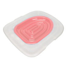 Kit de entrenamiento para el inodoro de gatos, bandeja blanca de ABS, interior rosa