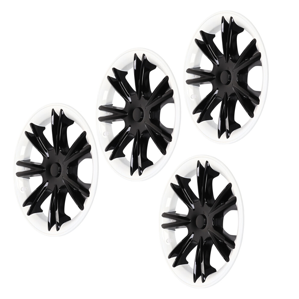 4PCS 19in Car Wheel Hub Cap Black White Color Blocking Lightweight Resilient Replacement for Tesla Model Y 2020â2022-image-OPC-PHTJ62K-NEW