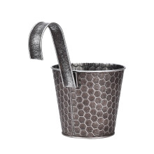 Jardinera de metal para pared, acanalada vertical, maceta de 20 cm, instalación fácil