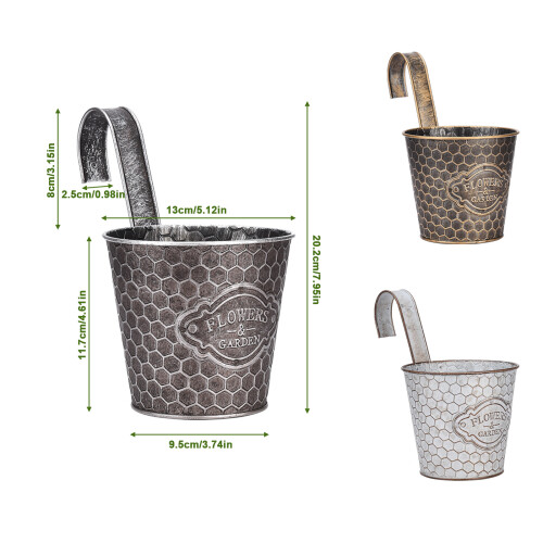 Metal Wall Planter Vertical Ribbed Design Wall Mount Flower Pot 1