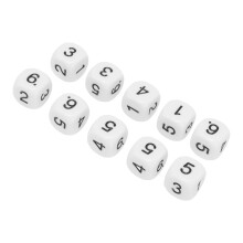 Kunststoff-Zahlwürfel-Set, 20 Stück, 6-seitig, 16 mm, mit abgerundeten Ecken, für Bildung & Spiel