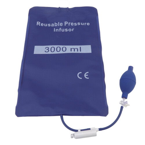 3000ml Druckinfusionsbeutel Blau, luftdichter Notfallflüssigkeitsbeutel