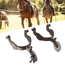 2 PCS Cowboy Horse Spurs Outdoor Garden Retro Spurs Saddlery Equipment with Cow Icon