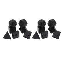 14 Stück polyedrische Würfel aus schwarzem Kunststoff 60 g / 2,1 oz
