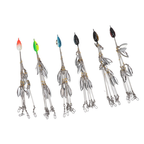 6 Stück Umbrella Rigs 5 Arme 8 Spinnerblätter Stahl Bass Köder 2