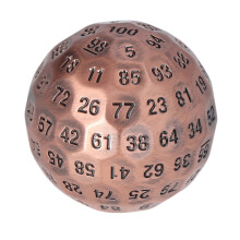 Metal Polyhedral Dice 100 Sides Heavy Bright Color Role Playing Game Polyhedral Dice Copper