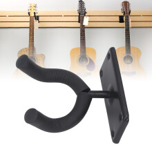 Gancho de pared para guitarra para guitarras de todos los tamaños, soporte de metal negro con 4 agujeros