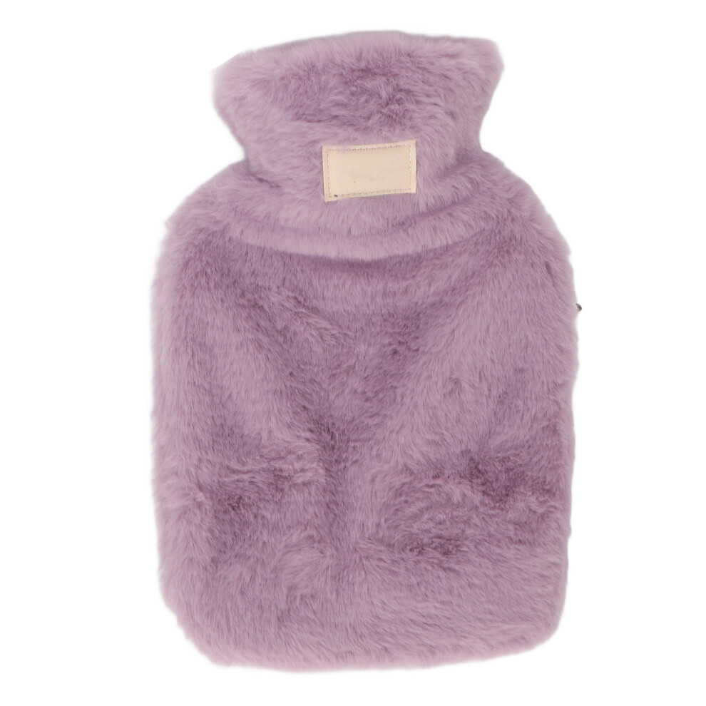 Purple Pvc Hot Water Bag With Soft Plush Cover Leakproof Winter Warm Bed Warmer Water Bag 1000Ml