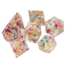 7pcs Resin Role Playing Game Dice Men Women Portable Exquisite Polyhedral Dice Set for Holiday Party Bar Multicolor