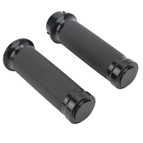 Paar schwarzer Lenkergriffe aus Aluminium/Gummi, 25 mm 2