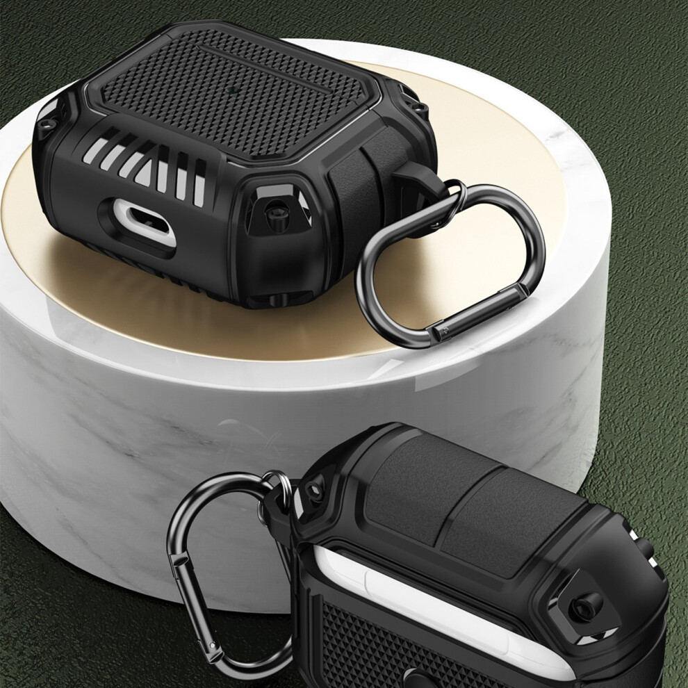 Headphone Protective Cover Tpu Case Anti Lost With Carabiner For Ios Earbuds 3 Black 4001319563220
