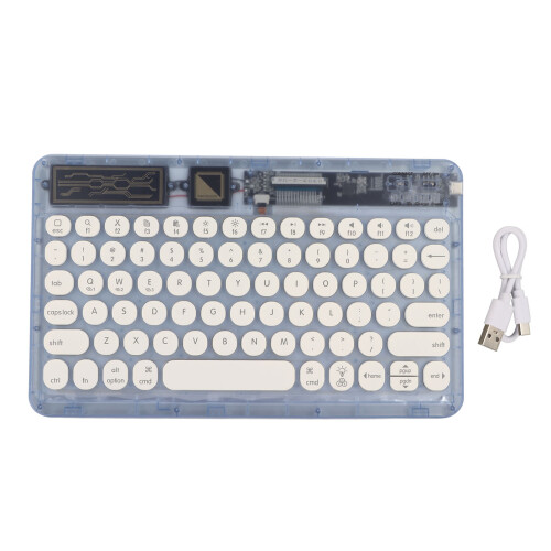 Retro Bluetooth-Tastatur Mini Slim 200 mAh Blau 1
