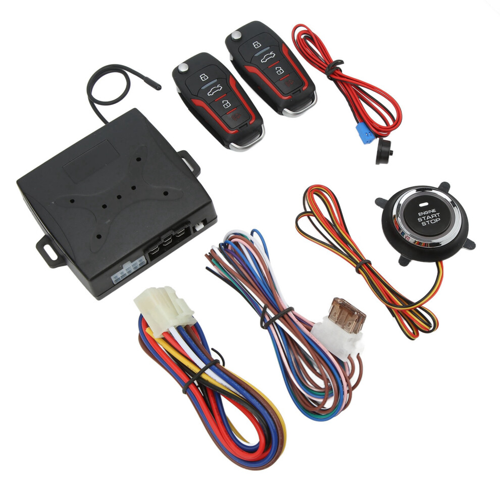 Car Keyless Entry System 12V Anti Theft One Button Start Remote Lock System Universal For Autos 4041319564476