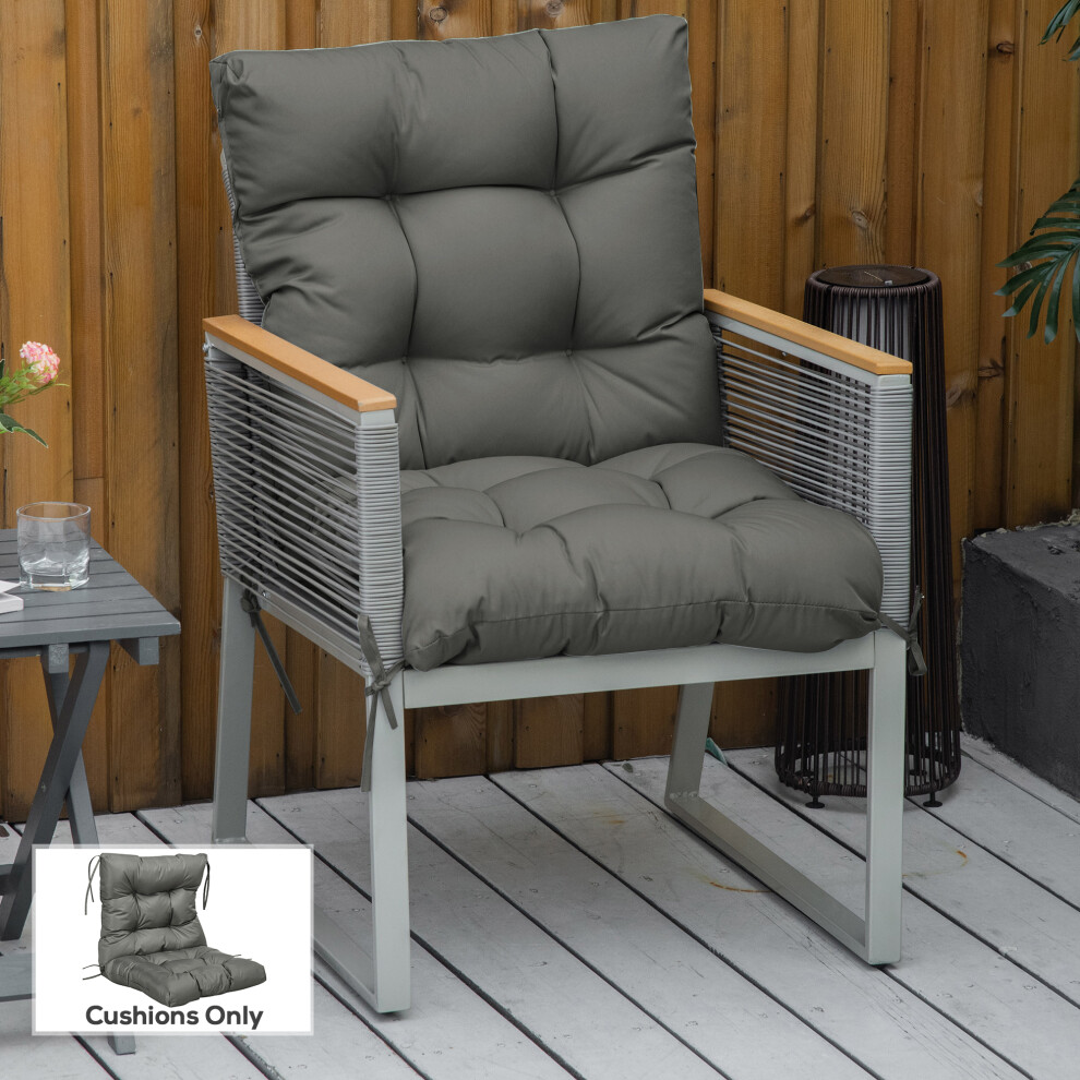 Outsunny Garden Back Chair Cushion Patio Seat Cushion Pad Outdoor & Indoor Use