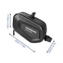 Wasserdichte Hartschalen-Satteltasche Unter dem Sattel Fahrrad-Packtasche 1,2 L Schwarz
