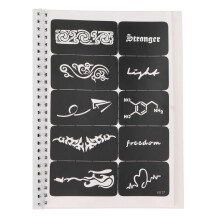 147 Muster Wasserdichte Temporäre Tattoo-Schablonen 22,5x16,7 cm