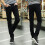 Herren Freizeit-Slim-Fit-Stretchhose Schwarz 33, Winter Herbst 6