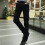 Herren Freizeit-Slim-Fit-Stretchhose Schwarz 33, Winter Herbst 12