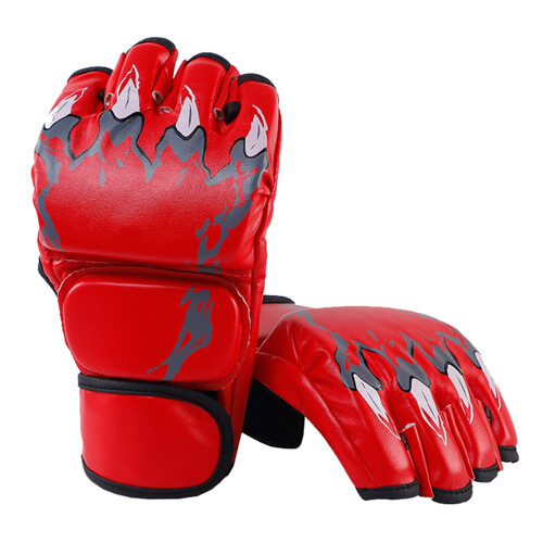 Halbfinger-Boxhandschuhe Rot 310g 24x13x5cm 1