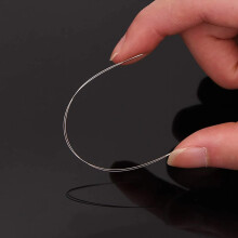 10 piezas de agujas para abalorios de ojo grande, 5.5-12.5 cm, plateadas