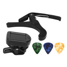 Gitarren-Kapo-Plektrum-Stimmgerät-Set mit LED Display
