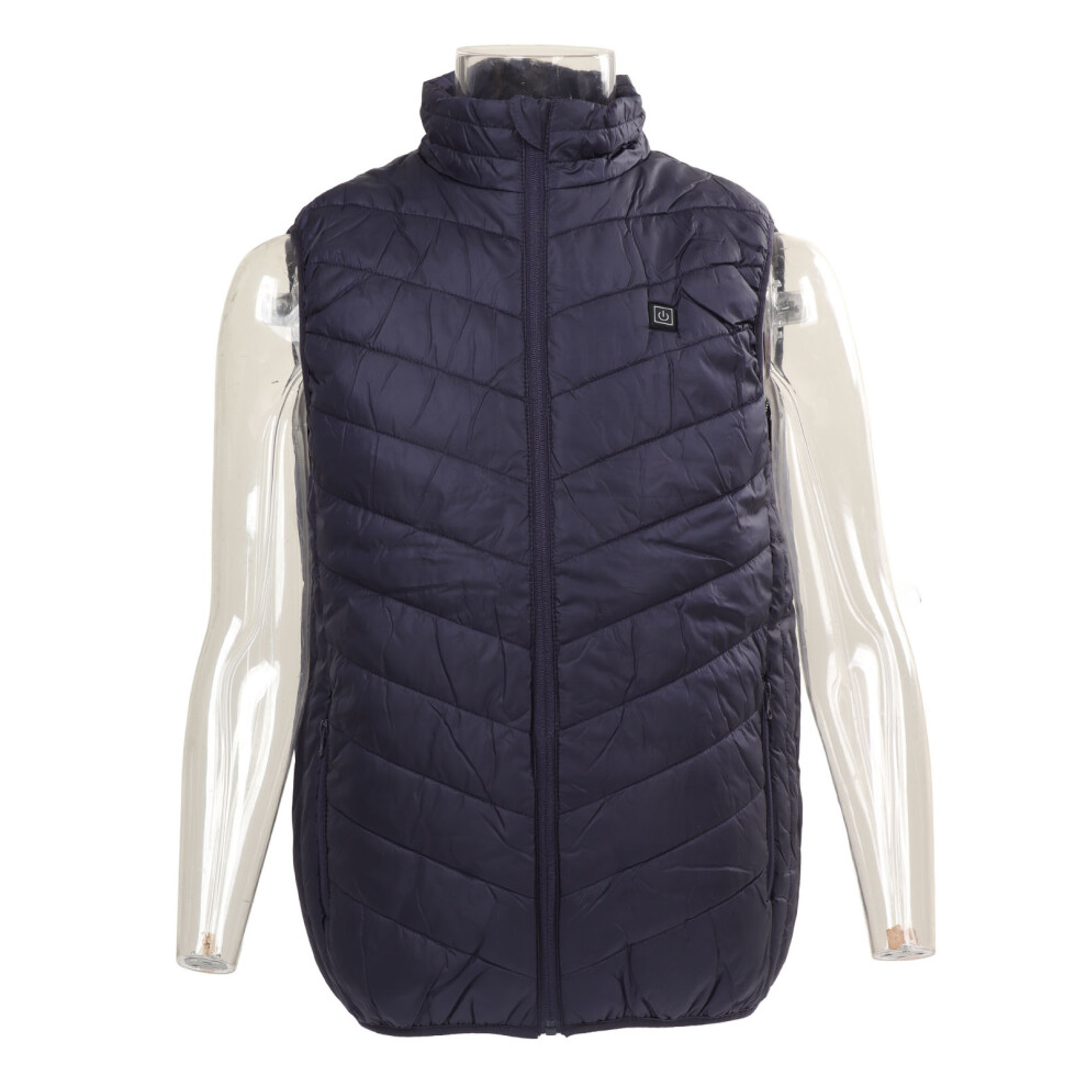 Blue Electric Heating Jacket Usb 3 Gears Washable Infrared 9 Zones Heating Heated Vest For Men Winter 4XL