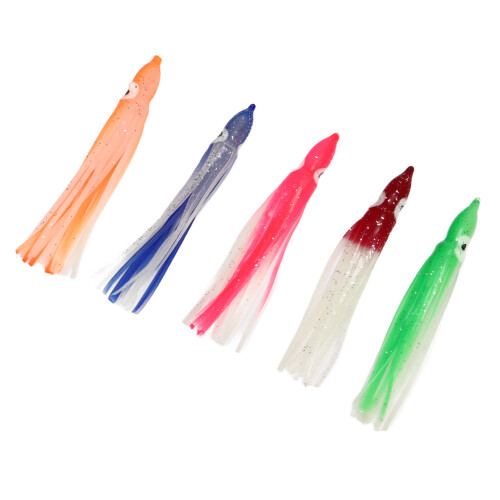 25 Stück leuchtende Silikonköder 9cm für Lachs Vivid 2