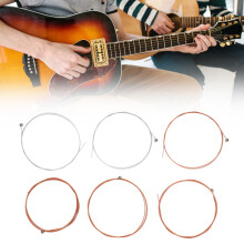 Cuerdas de guitarra acústica premium, juego de repuesto de 6 piezas de metal para principiantes