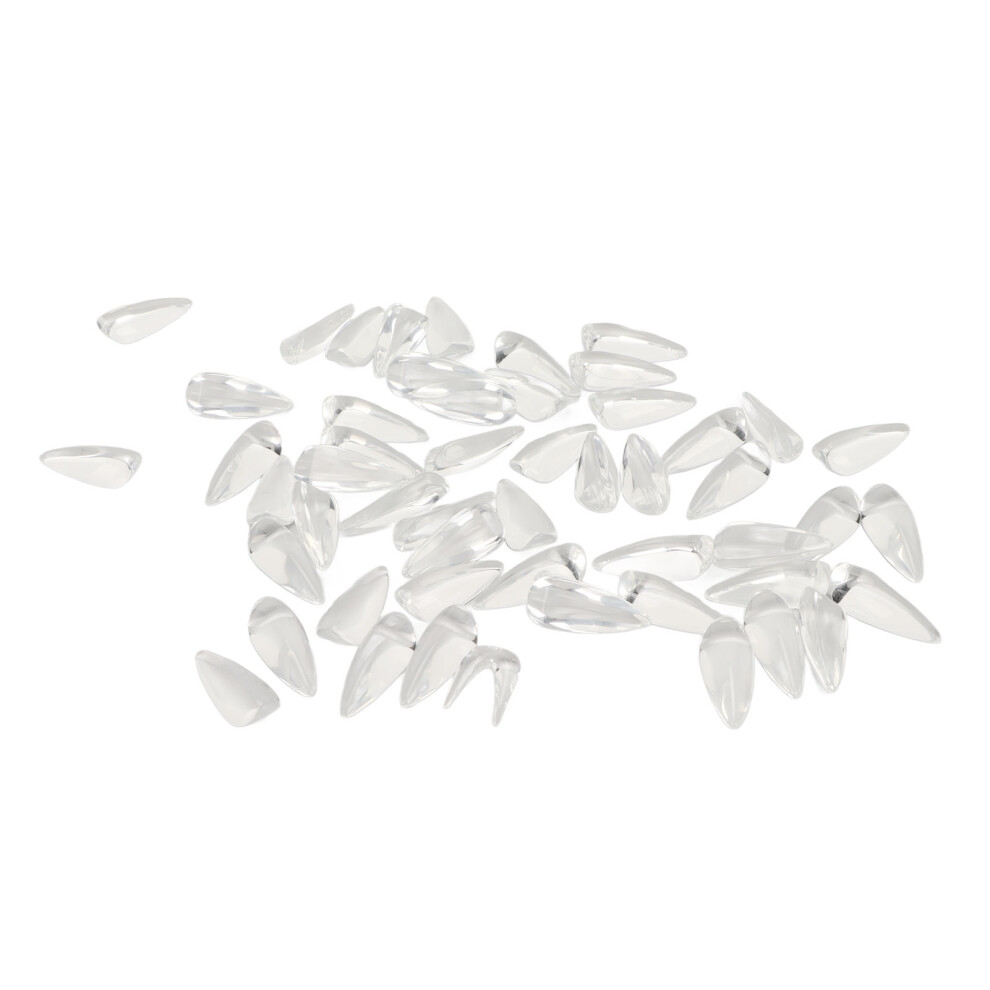 50Pcs Clear Glass Nail Polish Color Card Display Tips DIY Manicure Tool Accessories Pointed Almond Shape