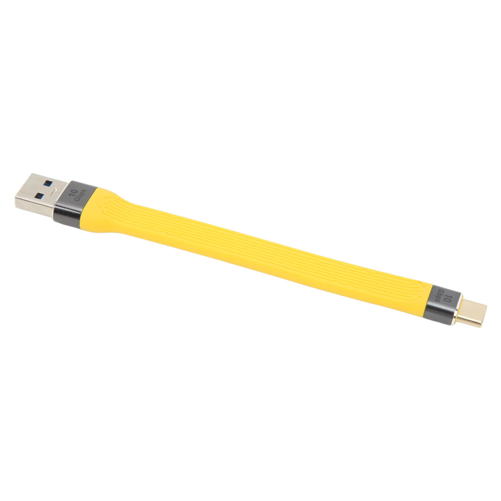 Usb Male To Type C Male Cable 10Gbps 5A 13.8Cm Length Flexible Fpc Usb C To Usb Data Cable For Office Travel Yellow 7901319581088