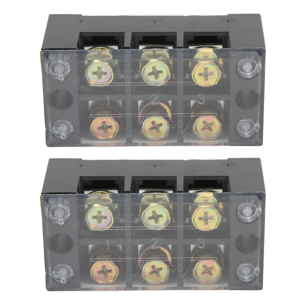 Terminal Strip Block Large Current Easy Wiring Ground Circuit Terminal Block 600V 60A 3 Positions 4601319581103
