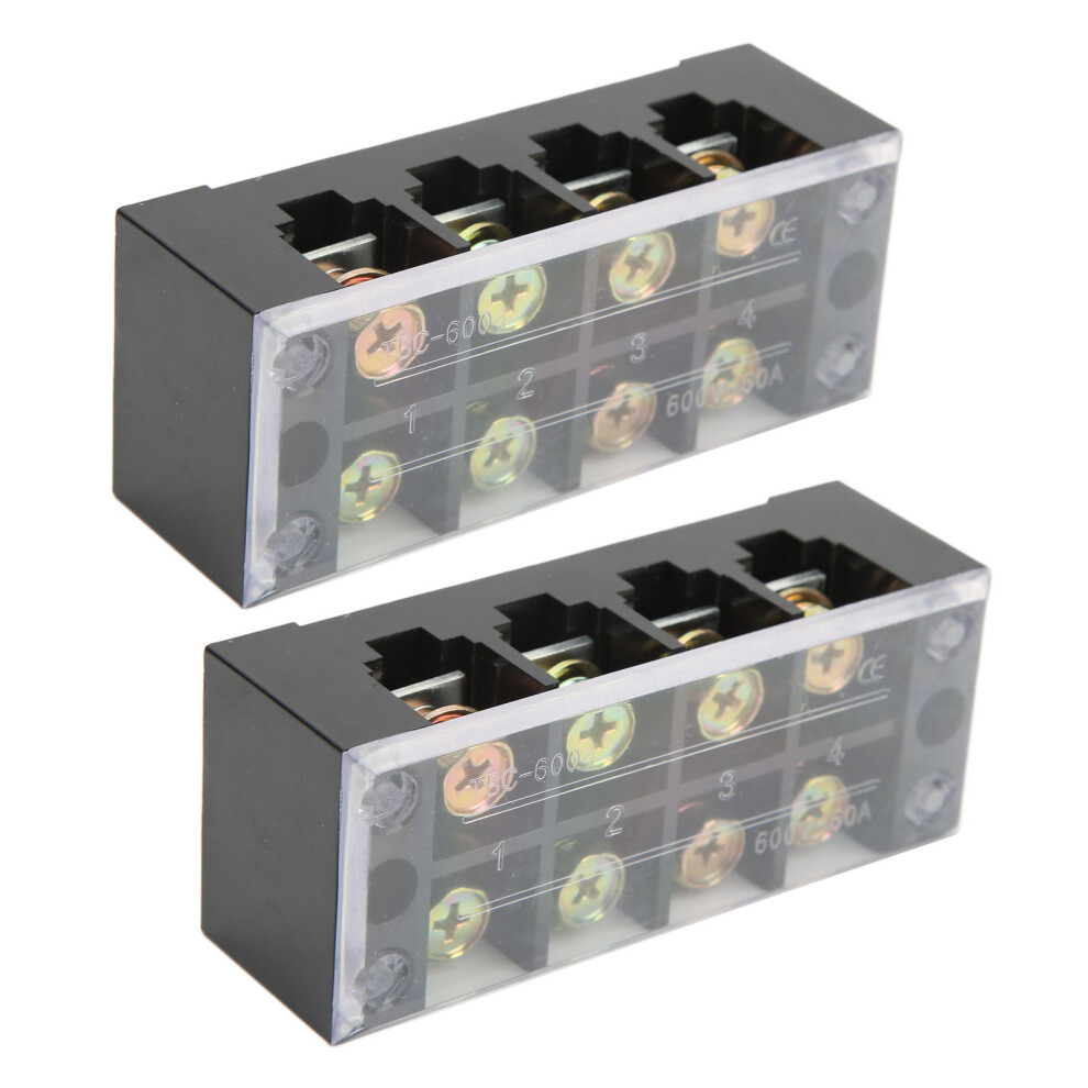 Terminal Strip Block Large Current Easy Wiring Ground Circuit Terminal Block 600V 60A 4 Positions 8431319581096