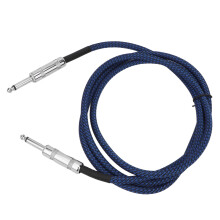 Cable de guitarra de nylon de 3 m de 1/4 de pulgada, azul, blindado, 6,35 mm