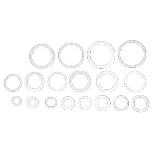 470 Stück Aluminiumlegierung Rundunterlegscheiben-Set Silber 2