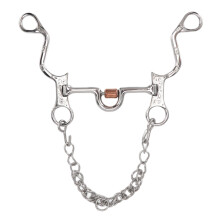 120mm Horse Mouth Snaffle with Chain Stainless Steel Horse Bit for Equestrian Training Equipment