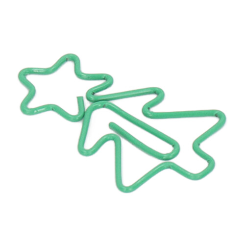 100 Stück grüne baumförmige Weihnachts-Papierclips 2