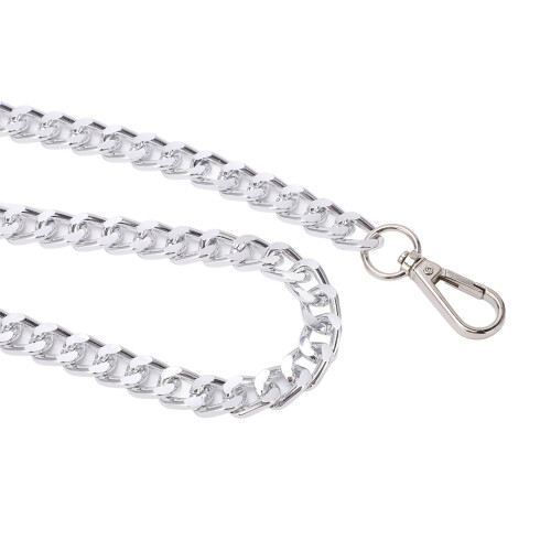 8 piezas de cadenas curb de aluminio 39.4in collar plateado 2