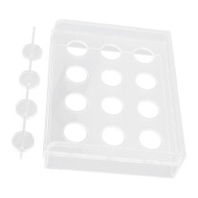 Tablero de llenado de cápsulas de 12 orificios, transparente, 2015,85 cm