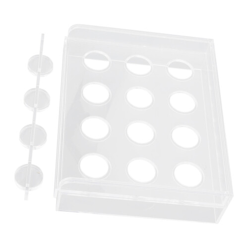 Tablero de llenado de cápsulas de 12 orificios, transparente, 2015,85 cm