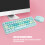 USB Keyboard Mouse 2.4G Wireless 68 Keys Low Consumption Retro Cute ABS Gaming Keyboard Mouse for PC Blue Mixed Color 6