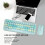 USB Keyboard Mouse 2.4G Wireless 68 Keys Low Consumption Retro Cute ABS Gaming Keyboard Mouse for PC Blue Mixed Color 13