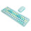 USB Keyboard Mouse 2.4G Wireless 68 Keys Low Consumption Retro Cute ABS Gaming Keyboard Mouse for PC Blue Mixed Color 14
