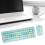 USB Keyboard Mouse 2.4G Wireless 68 Keys Low Consumption Retro Cute ABS Gaming Keyboard Mouse for PC Blue Mixed Color 16