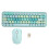 USB Keyboard Mouse 2.4G Wireless 68 Keys Low Consumption Retro Cute ABS Gaming Keyboard Mouse for PC Blue Mixed Color 2