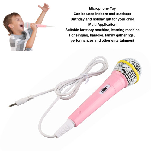 Micrófono con cable para niños 3.5mm rosa de baja distorsión 2