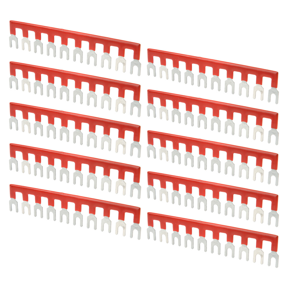 10Pcs Barrier Fork Type Stripe 400V 25A Pvc Sheath Copper Material Tb Jumper Block Terminal Strips For Household Appliances Tb 2510 9391319589593
